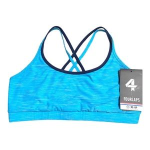 FourLaps Vitality Sports Bra Top River Blue Space Dye M